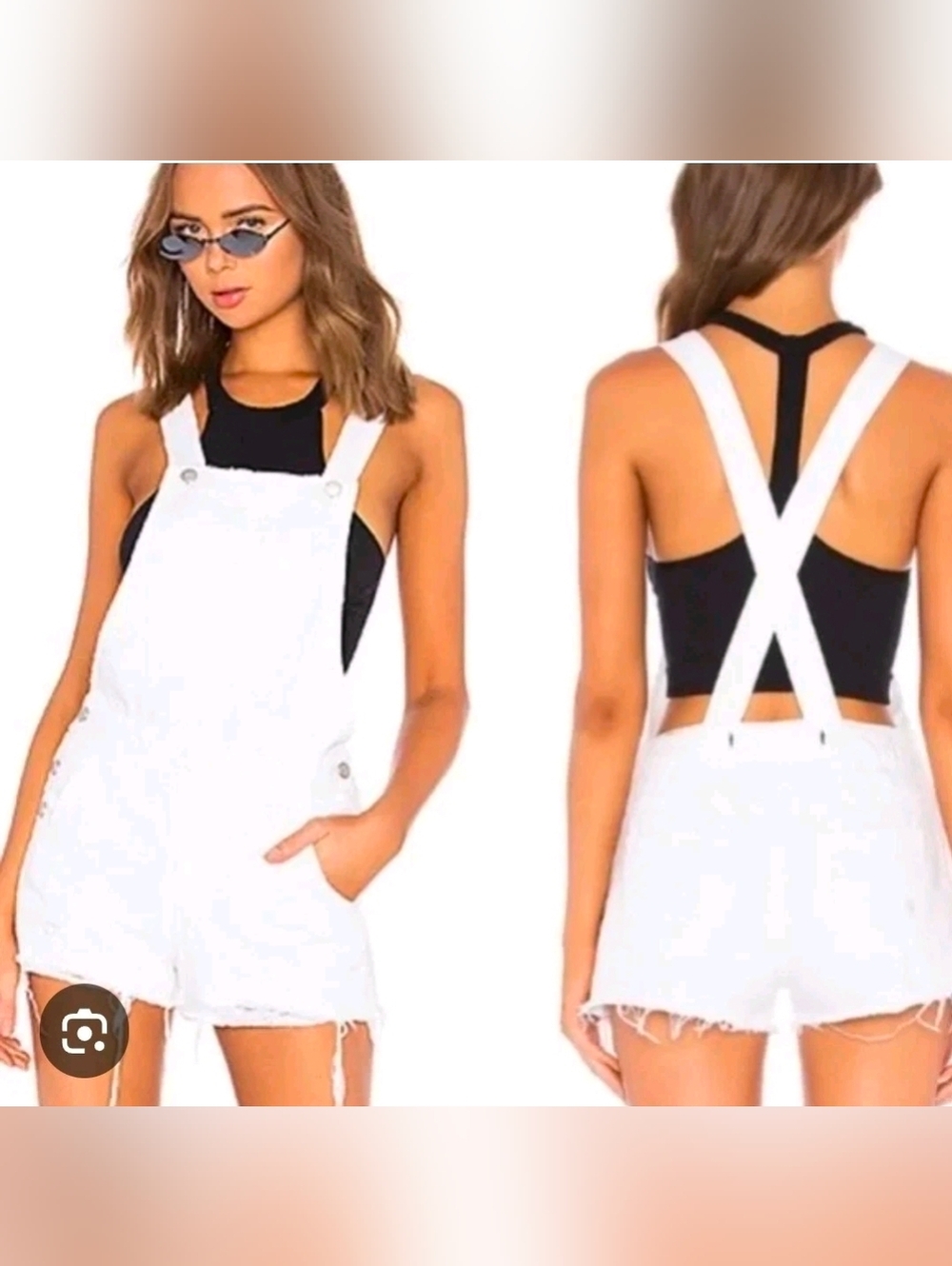 Lovers And Friends Scotty Overall Denim Short Size M